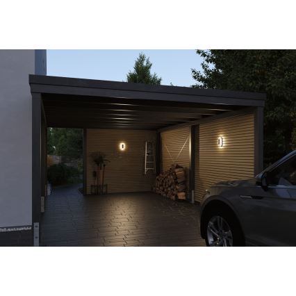 Paulmann 94958 - LED/18,5W IP65 Zatemnljivo zunanje stensko svetilo s senzorjem gibanja in mraka ELUNOR 230V 2200/3000/4000K antracit