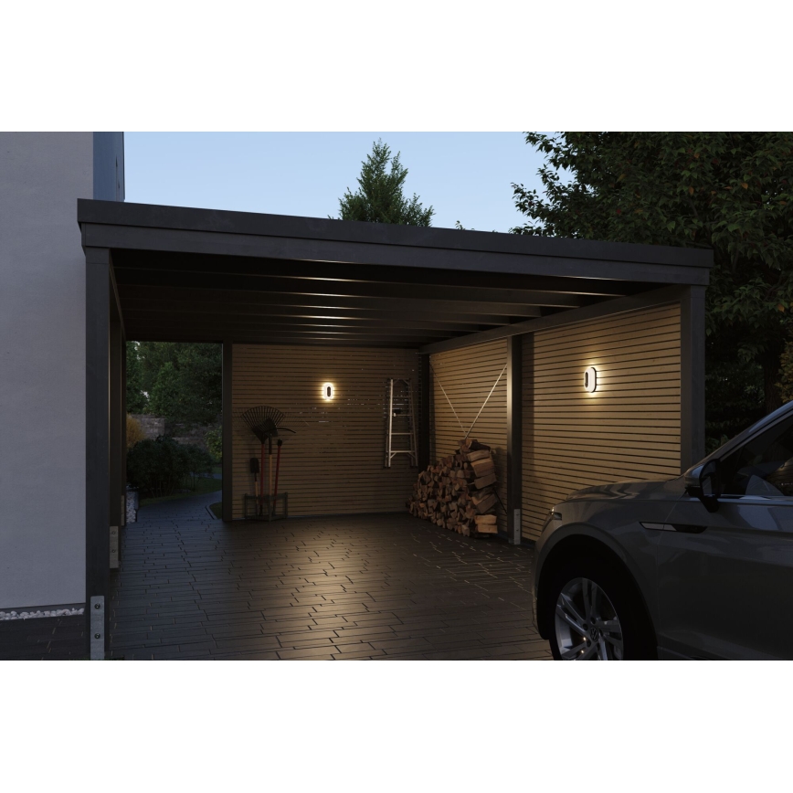 Paulmann 94958 - LED/18,5W IP65 Zatemnljivo zunanje stensko svetilo s senzorjem gibanja in mraka ELUNOR 230V 2200/3000/4000K antracit