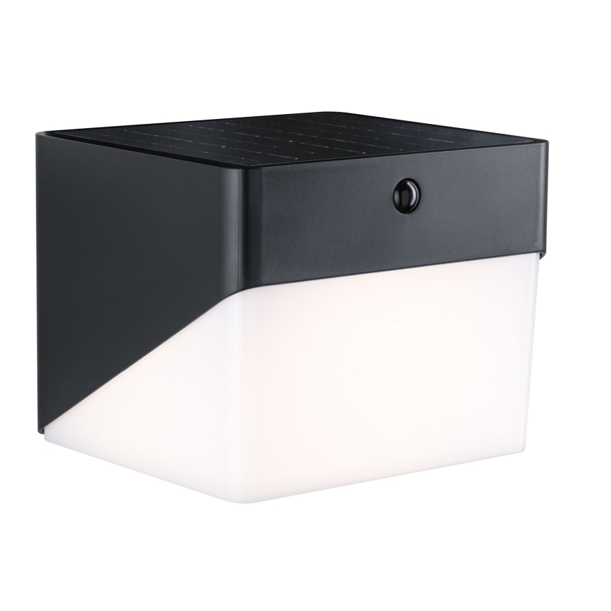 Paulmann 95746 - LED/2,3W IP44 sončno stensko svetilo s senzorjem EILEEN 3,7/230V 4000 mAh črna