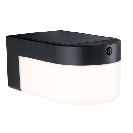 Paulmann 95747 - LED/2,3W IP44 Sončna stenska svetilka s senzorjem CALYNE 3,7/230V 4000 mAh črna