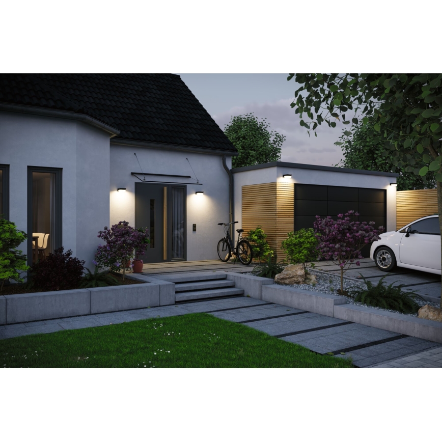 Paulmann 95748 - LED/2,3W IP44 Solarna stenska svetilka s senzorjem ISLEEN 3,7/230V 4000 mAh črna