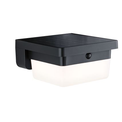 Paulmann 95748 - LED/2,3W IP44 Solarna stenska svetilka s senzorjem ISLEEN 3,7/230V 4000 mAh črna