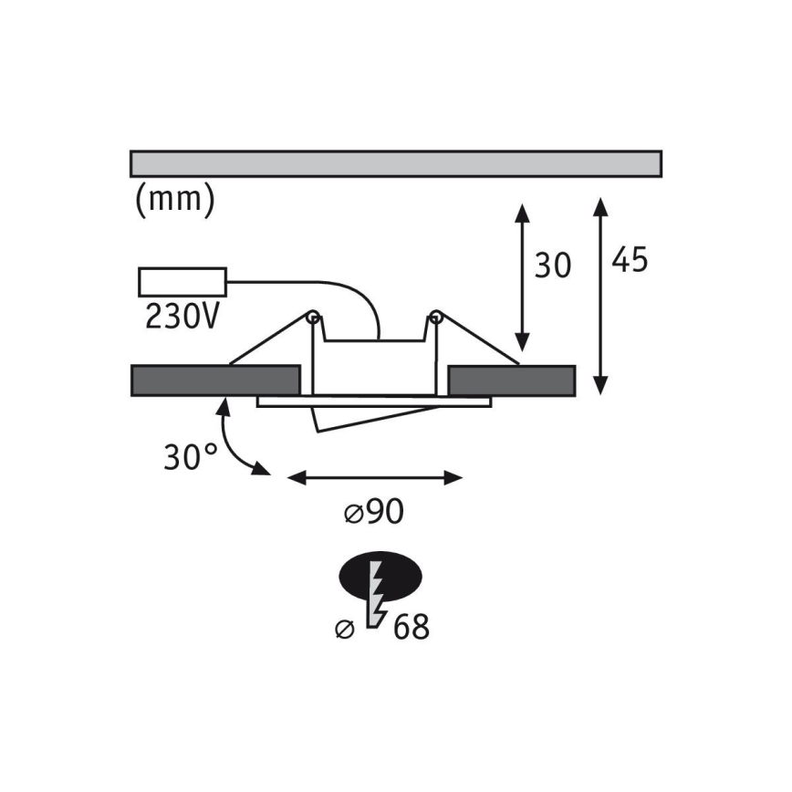 Paulmann 99933 - KOMPLET 3x LED/5,2W IP65 Zatemnljivo kopalniško vgradno svetilo 230V