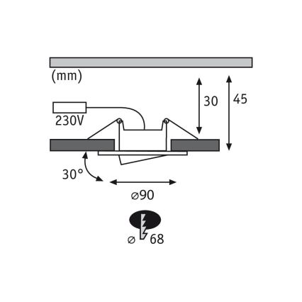 Paulmann 99933 - SET 3x LED/5,2W IP65 Zatemnitvena kopalniška vgradna svetilka 230V