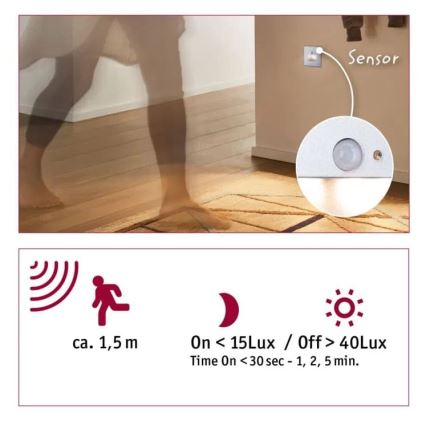 Paulmann  93134 - LED/1,2W Stopniščna svetilka s senzorjem EDGE 230V mat krom