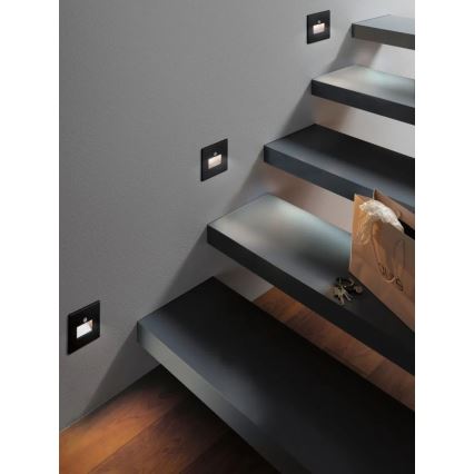 Paulmann  93135 - LED/1,2W Stopniščna svetilka s senzorjem EDGE 230V črna