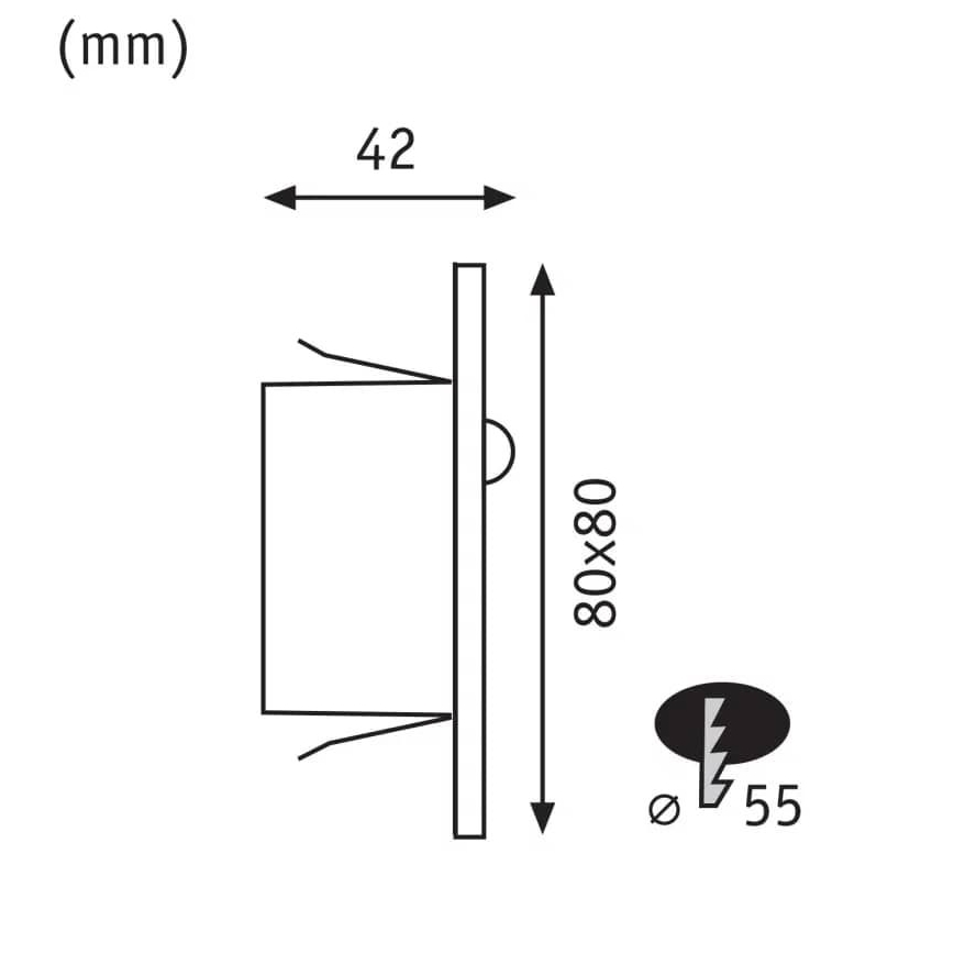 Paulmann  93135 - LED/1,2W Stopniščna svetilka s senzorjem EDGE 230V črna