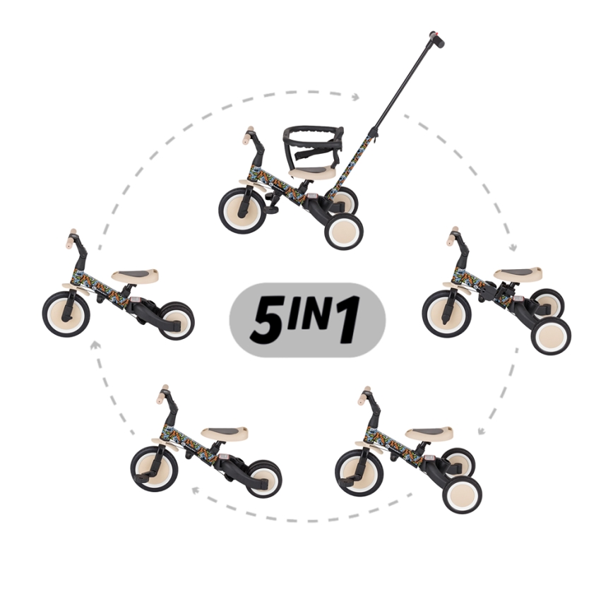 PETITE&MARS - Otroški tricikel 5 v 1 TURBO LIMITED City Beat