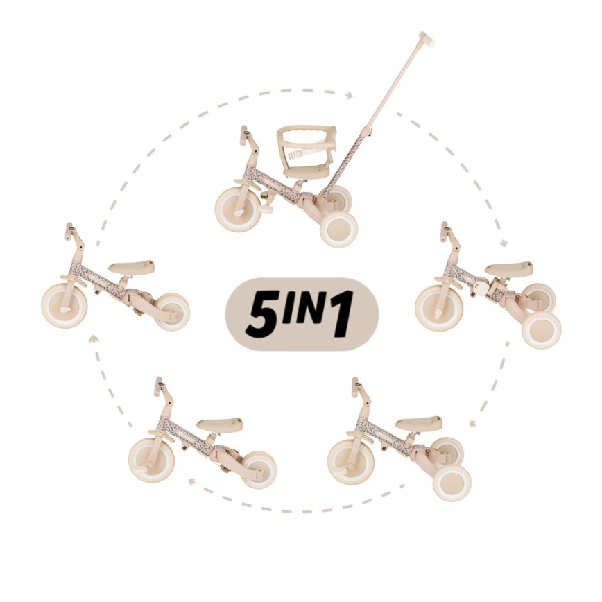 PETITE&MARS - Otroški tricikel 5 v 1 TURBO LIMITED Pink Meadow