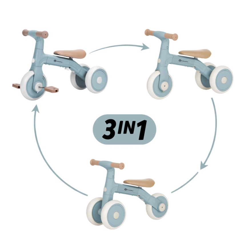 PETITE&MARS - Otroški trikolesnik 3 v 1 BINGO Stering Blue