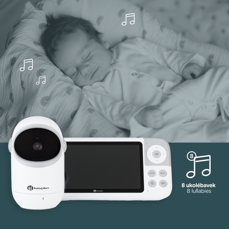 PETITE&MARS - Otroški video monitor EVE 5.0, 3,8 V, 3050 mAh