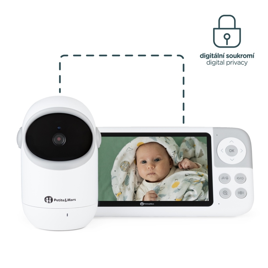 PETITE&MARS - Otroški video monitor EVE 5.0, 3,8 V, 3050 mAh
