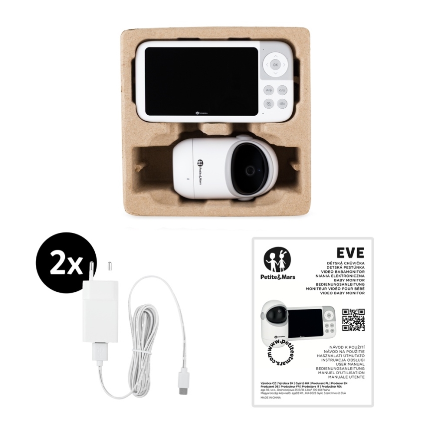 PETITE&MARS - Otroški video monitor EVE 5.0, 3,8 V, 3050 mAh