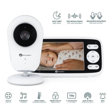 PETITE&MARS - Otroški video monitor NANO 4.0 3,7V 1760 mAh