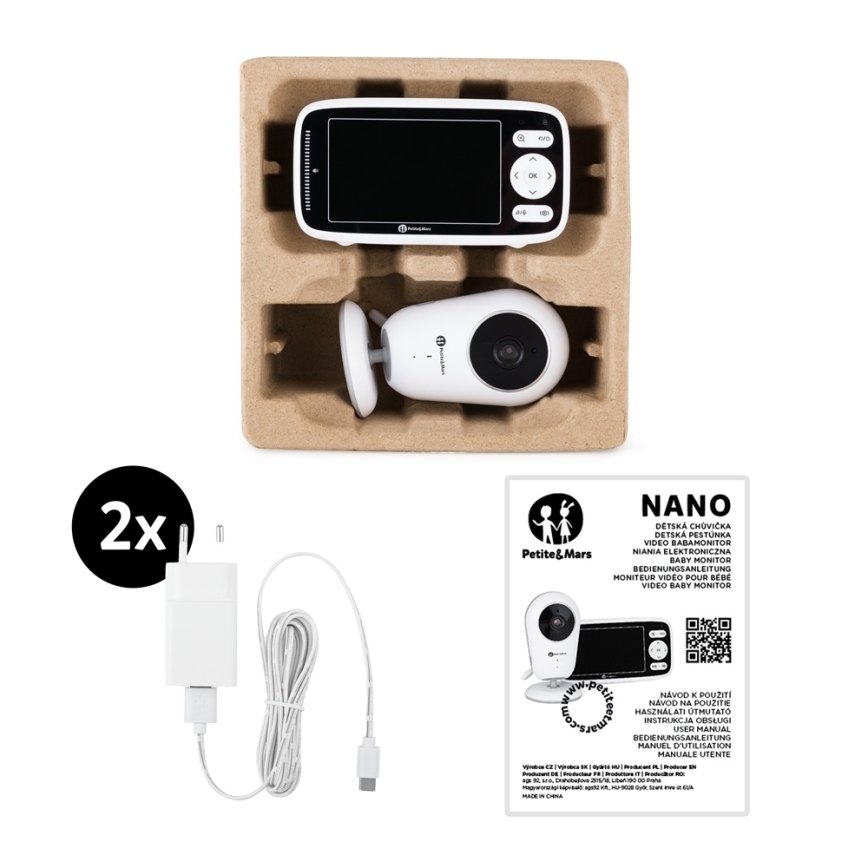 PETITE&MARS - Otroški video monitor NANO 4.0 3,7V 1760 mAh