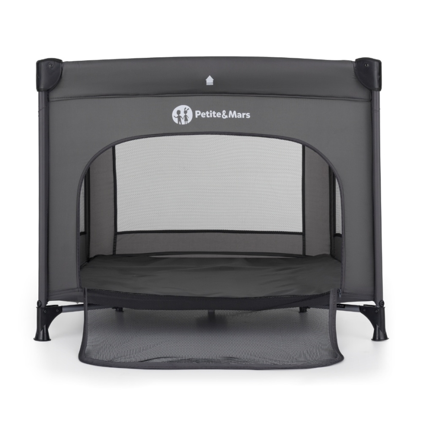 PETITE&MARS - Potovalna otroška ograja NOOK Urban Grafitno Siva