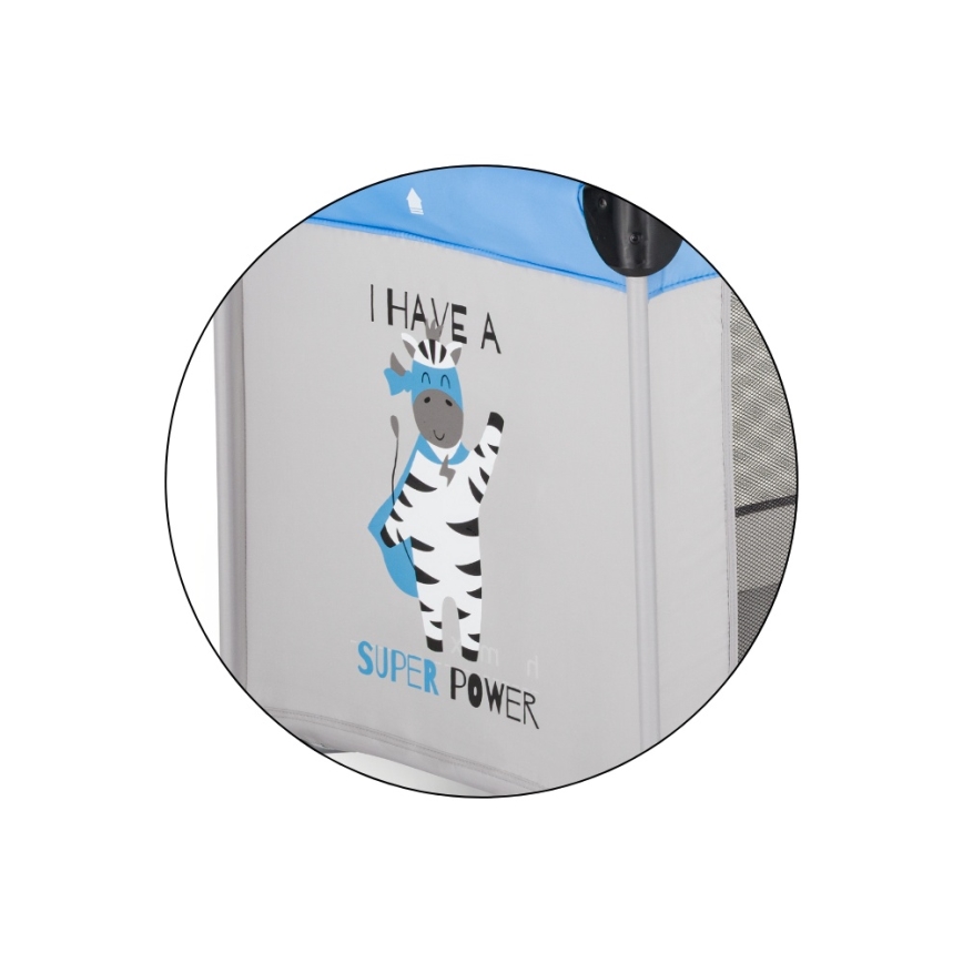 PETITE&MARS - Prenosna posteljica KOOT Zebra Super Power