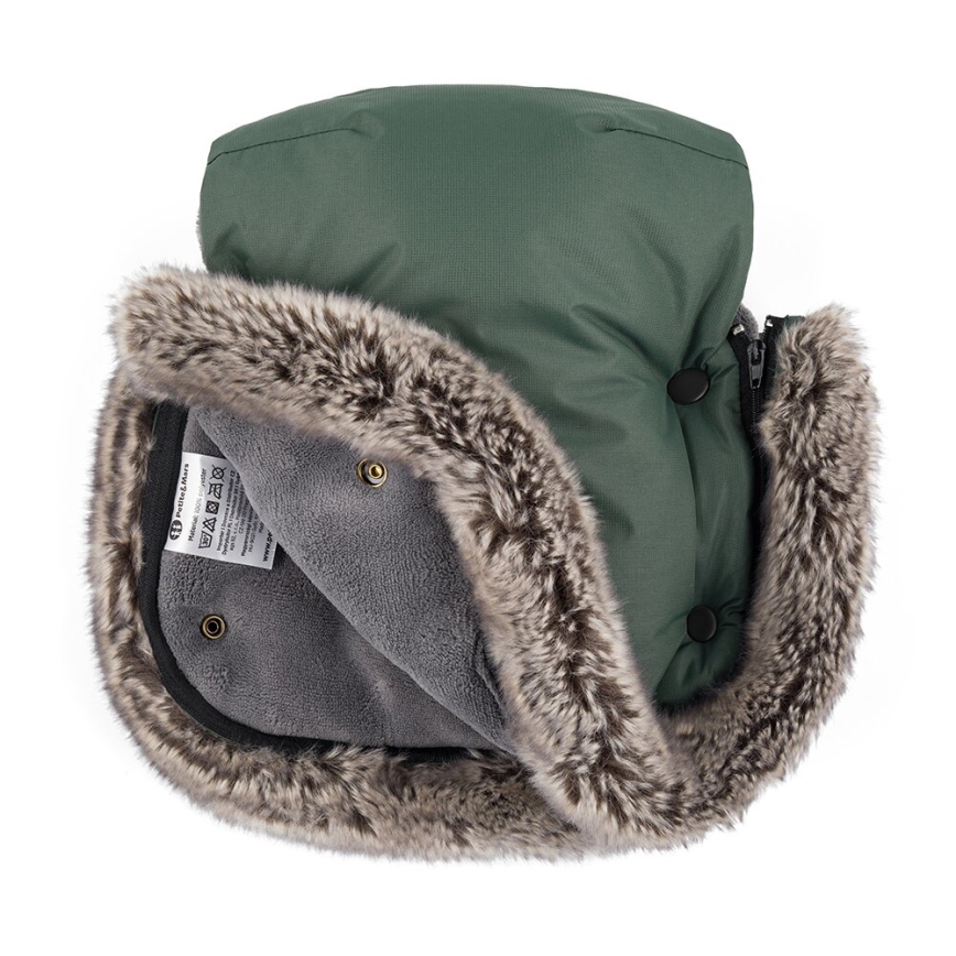 PETITE&MARS - Rokavičke za voziček FURRY Veritable Khaki