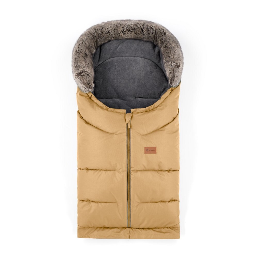 PETITE&MARS - SET Otroška spalna vreča 4v1 ARCTIC + rokavičke za voziček FURRY Elegant Caramel