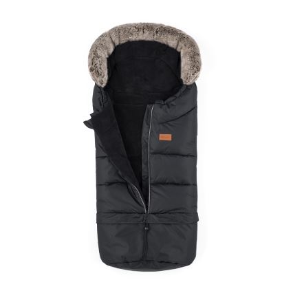PETITE&MARS - SET Otroška spalna vreča 4v1 ARCTIC + rokavičke za voziček Forever Black