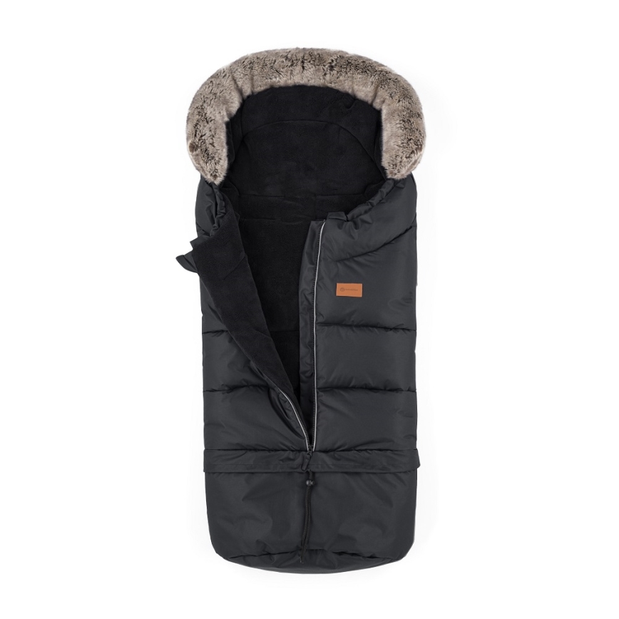 PETITE&MARS - SET Otroška spalna vreča 4v1 ARCTIC + rokavičke za voziček Forever Black