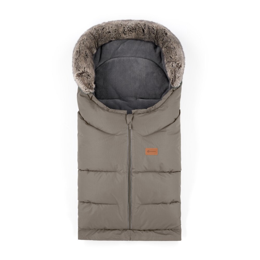 PETITE&MARS - SET Otroška spalna vreča 4v1 ARCTIC + rokavičke za voziček FURRY Mocha Mousse
