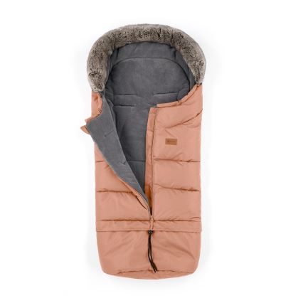 PETITE&MARS - SET Otroška spalna vreča 4v1 ARCTIC + rokavičke za voziček FURRY Pastel Peach