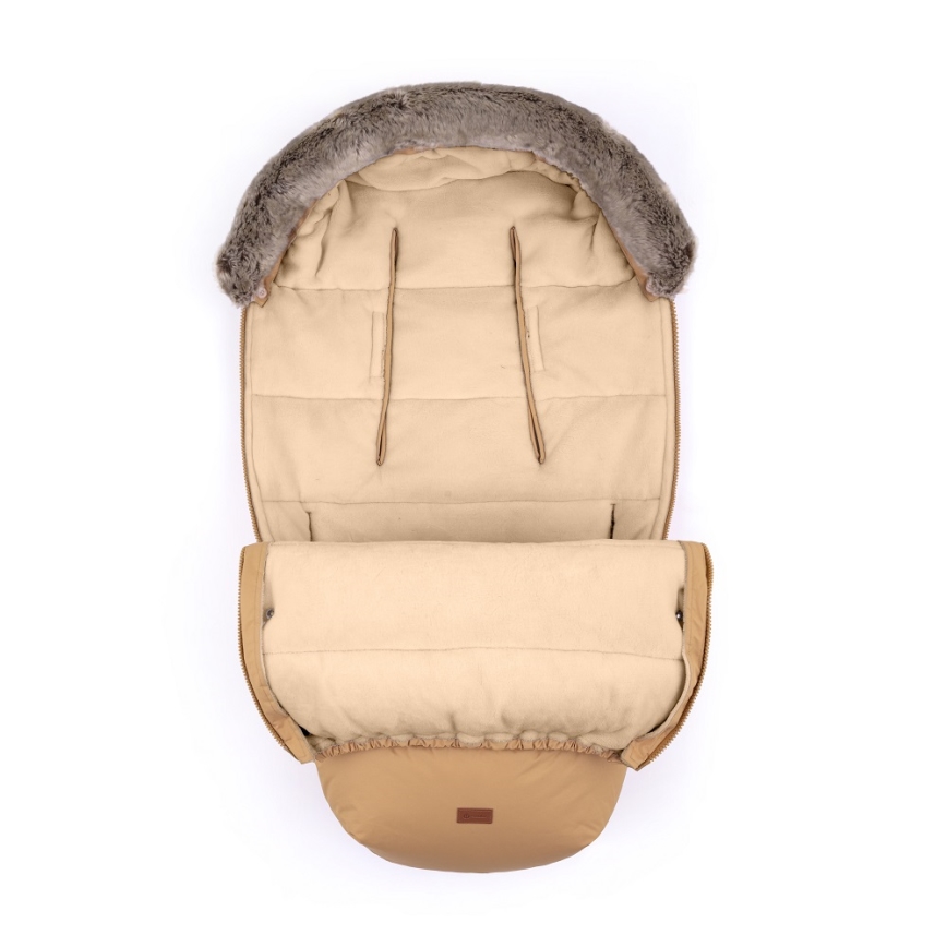 PETITE&MARS - SET Otroška spalna vreča 4v1 COMFY + rokavičke za voziček FURRY Elegant Caramel
