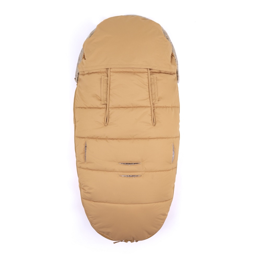 PETITE&MARS - SET Otroška spalna vreča 4v1 COMFY + rokavičke za voziček FURRY Elegant Caramel