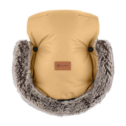 PETITE&MARS - SET Otroška spalna vreča 4v1 COMFY + rokavičke za voziček FURRY Elegant Caramel