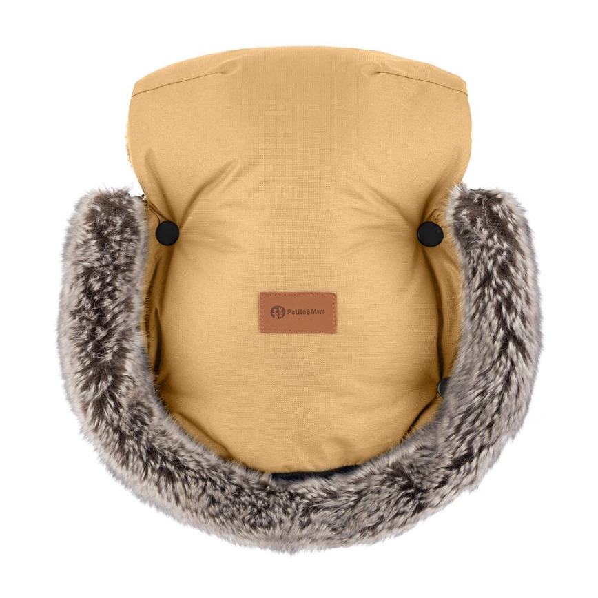 PETITE&MARS - SET Otroška spalna vreča 4v1 COMFY + rokavičke za voziček FURRY Elegant Caramel
