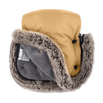 PETITE&MARS - SET Otroška spalna vreča 4v1 COMFY + rokavičke za voziček FURRY Elegant Caramel