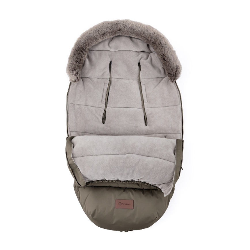 PETITE&MARS - SET Otroška spalna vreča 4 v 1 COMFY + mufke za voziček FURRY Mocha Mousse