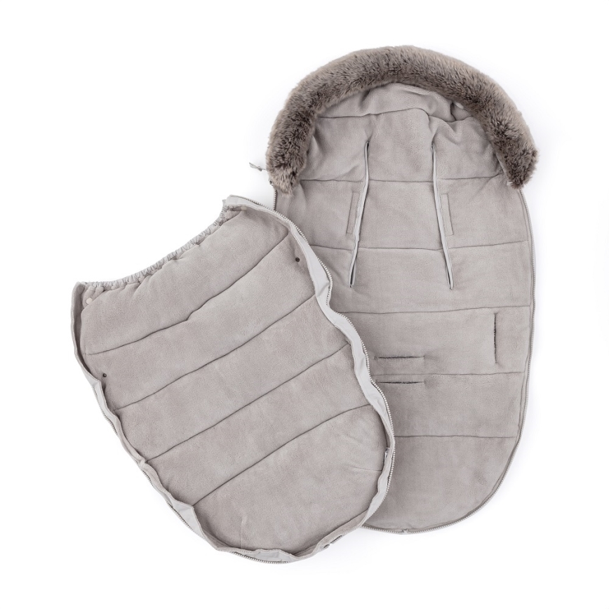 PETITE&MARS - SET Otroška spalna vreča 4 v 1 COMFY + mufke za voziček FURRY Mocha Mousse