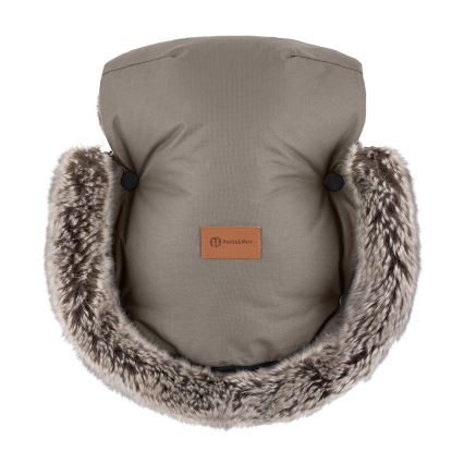 PETITE&MARS - SET Otroška spalna vreča 4 v 1 COMFY + mufke za voziček FURRY Mocha Mousse