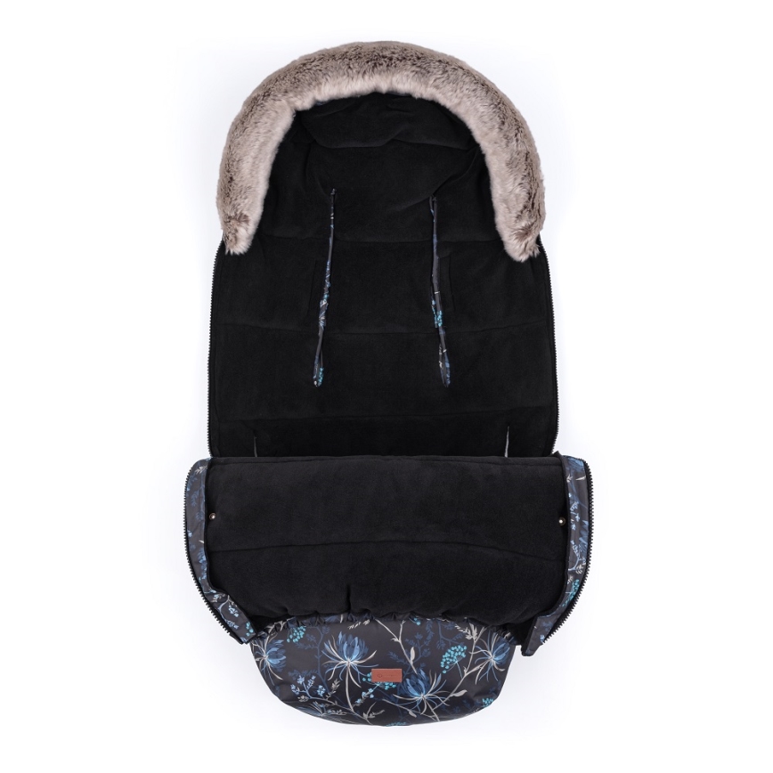 PETITE&MARS - SET Otroška spalna vreča 4v1 COMFY Stylish Beauty + rokavičke za voziček FURRY Forever Black
