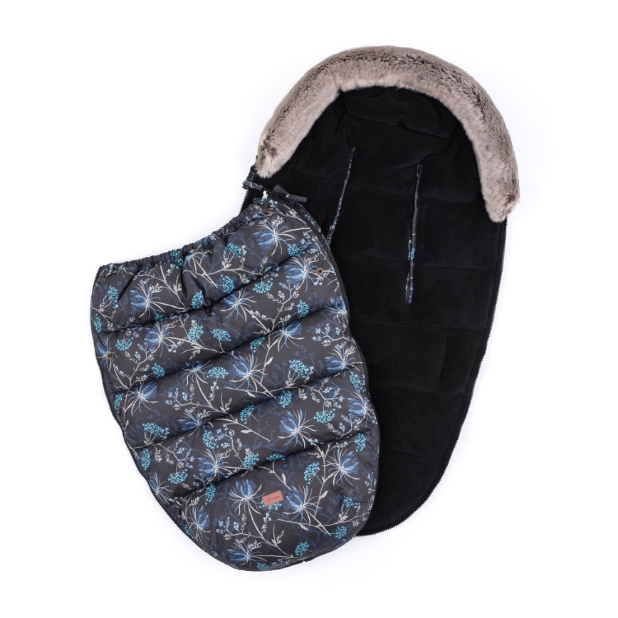 PETITE&MARS - SET Otroška spalna vreča 4v1 COMFY Stylish Beauty + rokavičke za voziček FURRY Forever Black