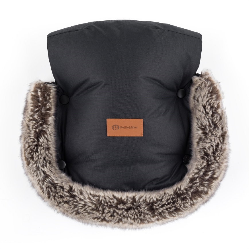 PETITE&MARS - SET Otroška spalna vreča 4v1 COMFY Stylish Beauty + rokavičke za voziček FURRY Forever Black