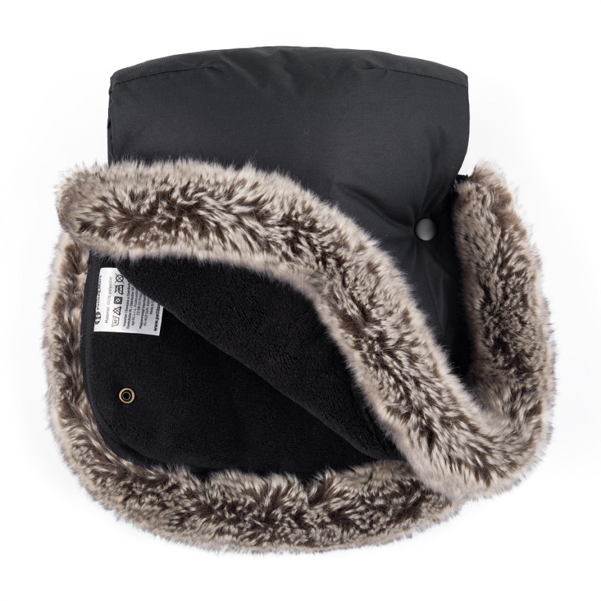 PETITE&MARS - SET Otroška spalna vreča 4v1 COMFY Stylish Beauty + rokavičke za voziček FURRY Forever Black