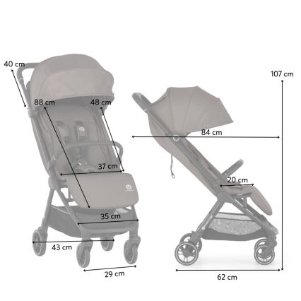 PETITE&MARS - Športni voziček ZIP Creamy Cocoa