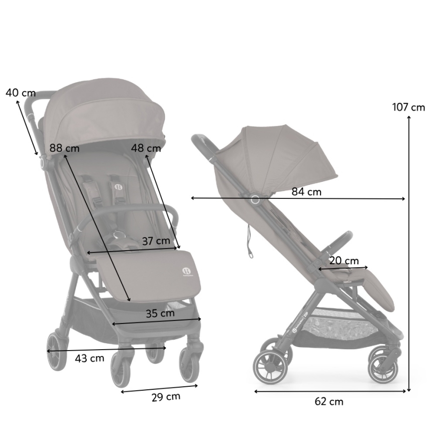 PETITE&MARS - Športni voziček ZIP Creamy Cocoa