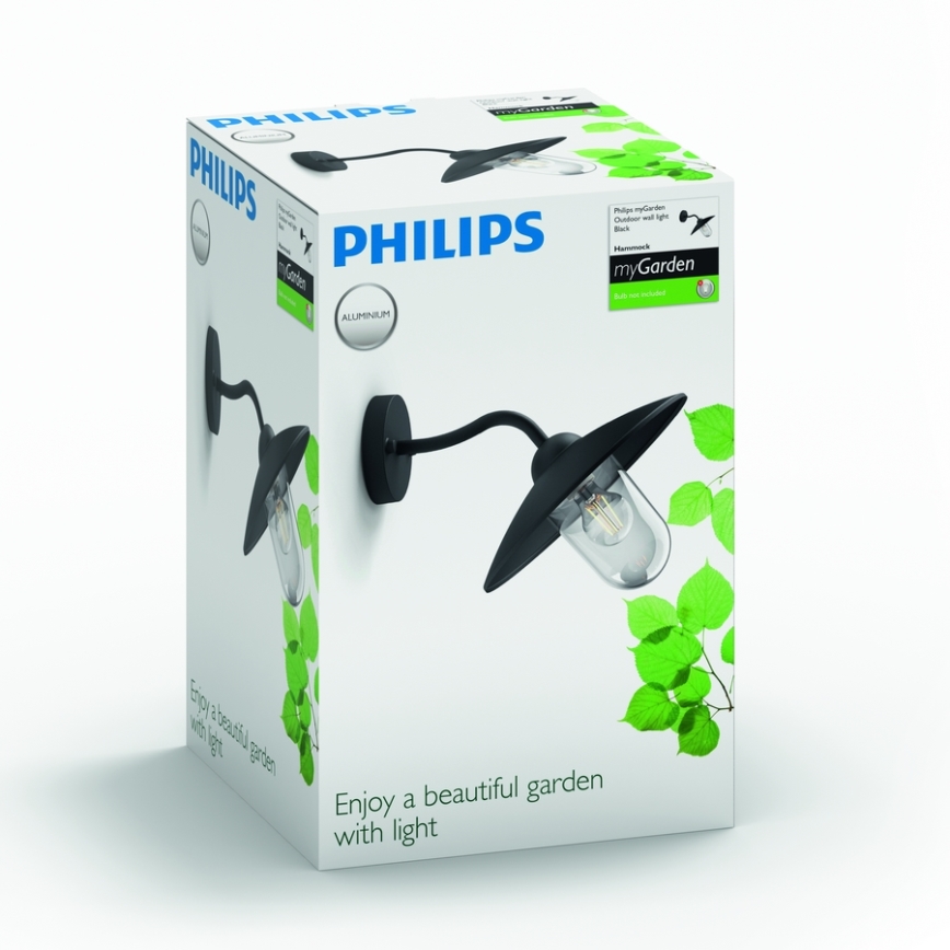 Philips 01643/30/PN - Zunanja stenska svetilka HAMMOCK 1xE27/60W/230V IP44