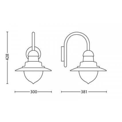 Philips 01652/06/PN - Zunanja stenska svetilka MYGARDEN RAINDROP 1xE27/53W/230V IP44