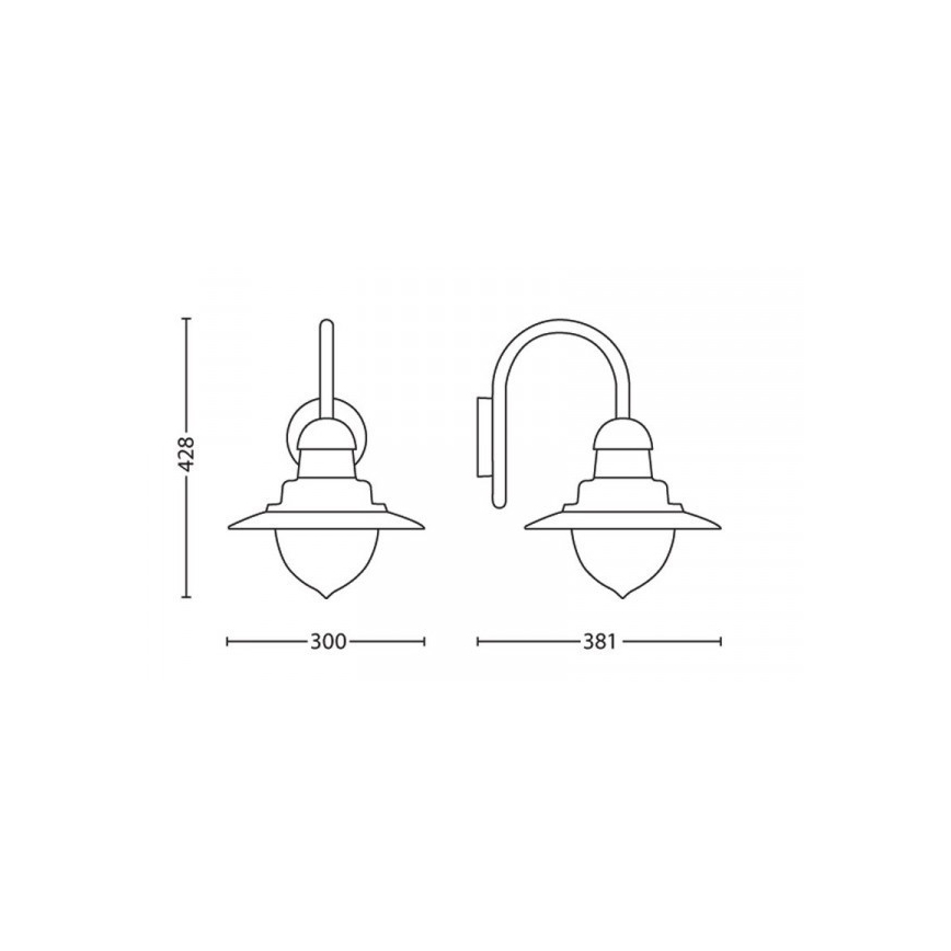 Philips 01652/06/PN - Zunanja stenska svetilka MYGARDEN RAINDROP 1xE27/53W/230V IP44