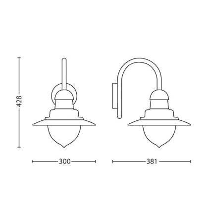 Philips 01652/30/PN - Zunanja stenska svetilka MYGARDEN RAINDROP 1xE27/60W/230V IP44