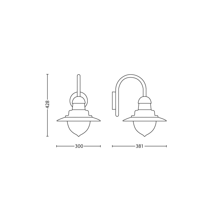 Philips 01652/52/PN - Zunanja stenska svetilka MYGARDEN RAINDROP 1xE27/60W/230V IP44