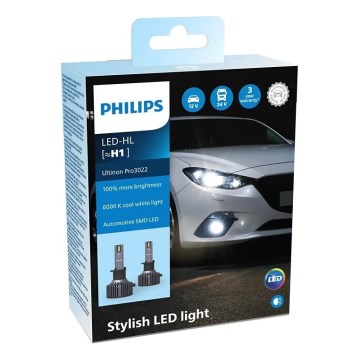 Philips 11258U3022X2 - SET 2xLED Avto žarnica Ultinon Pro3022 H1 P14,5s/20W/12/24V 6000K