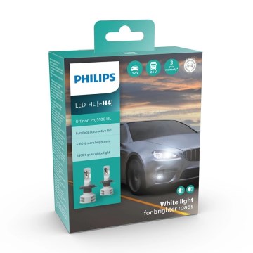 Philips 11342U51X2 - SET 2x LED Avto žarnica Ultinon Pro5100 H4 P43t-38/12W/12/24V 5800K