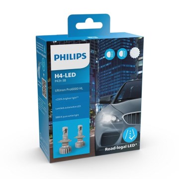Philips 11342U6000X2 - SET 2x LED Avto žarnica Ultinon Pro6000 H4 PX426d/18W/12V 5800K