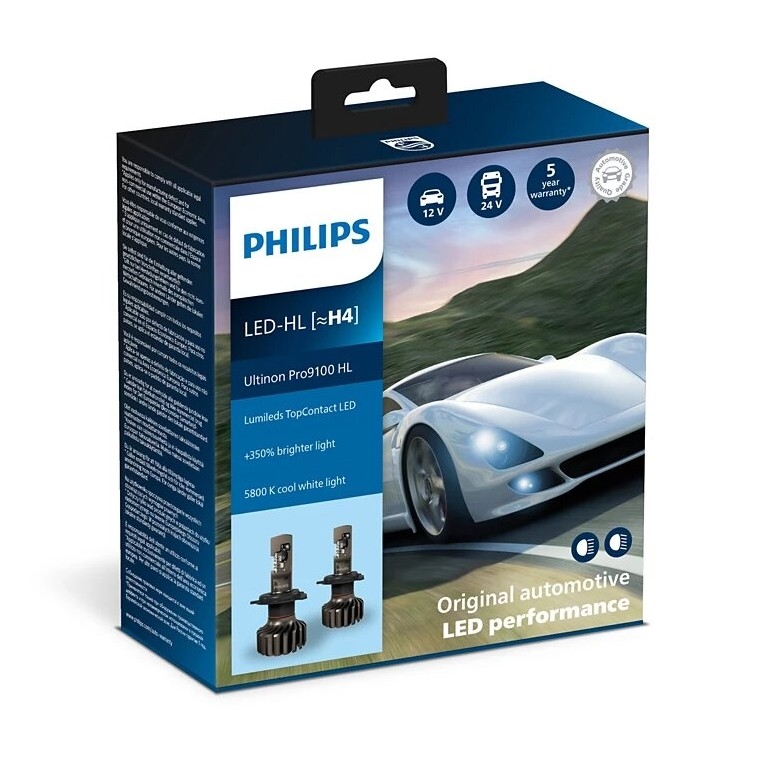 Philips 11342U91X2 -SET 2x LED Avto žarnica Ultinon 9100 H4 P43t-38/13,2W/12/24V 5800K